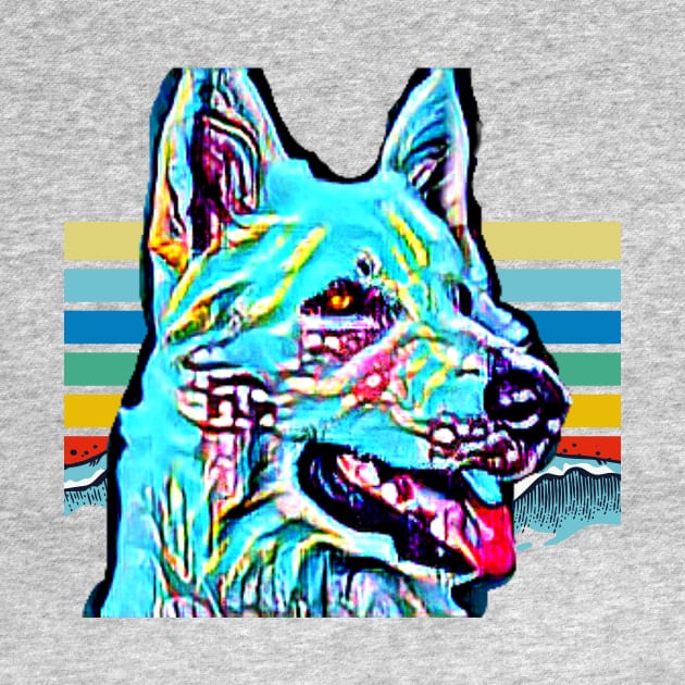 White Shepherd (turquoise artsy) by PersianFMts